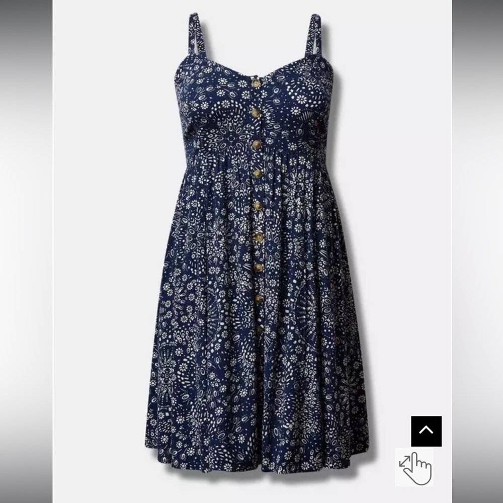 Torrid Mini Rayon Slub Fit Lace-Up Back Fit n' Flare Dress